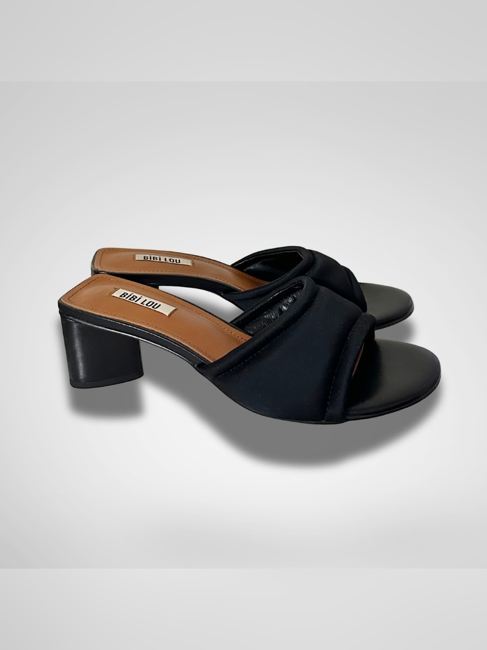 Anthropologie Bibi Lou Black Mule Heels